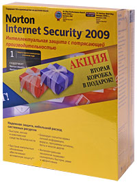 Norton Internet Security 2009 (на 1 ПК) + Norton AntiVirus 2009 (на 1 ПК) Лицензия на 1 год Прикладная программа 2 CD-ROM, 2009 г Издатель: Symantec; Разработчик: Symantec коробка RETAIL BOX Что делать, если инфо 1747l.